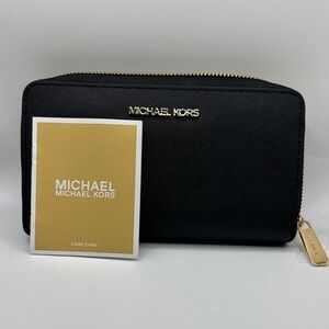 Michael Kors Black Zip-Around Wallet